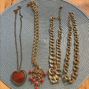Goldtone Statement  Necklaces 4 pieces